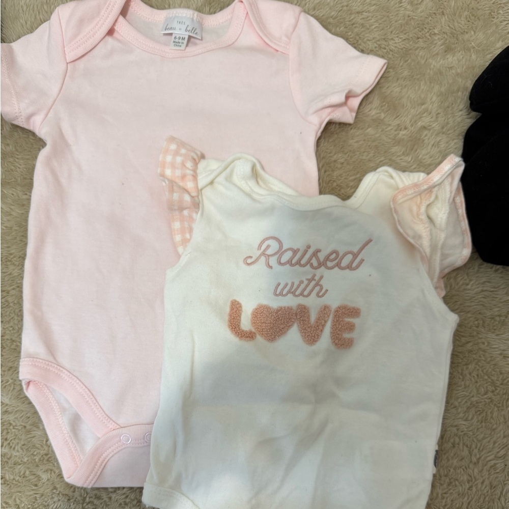 Raised with Love Kids One Piece - Pink and White